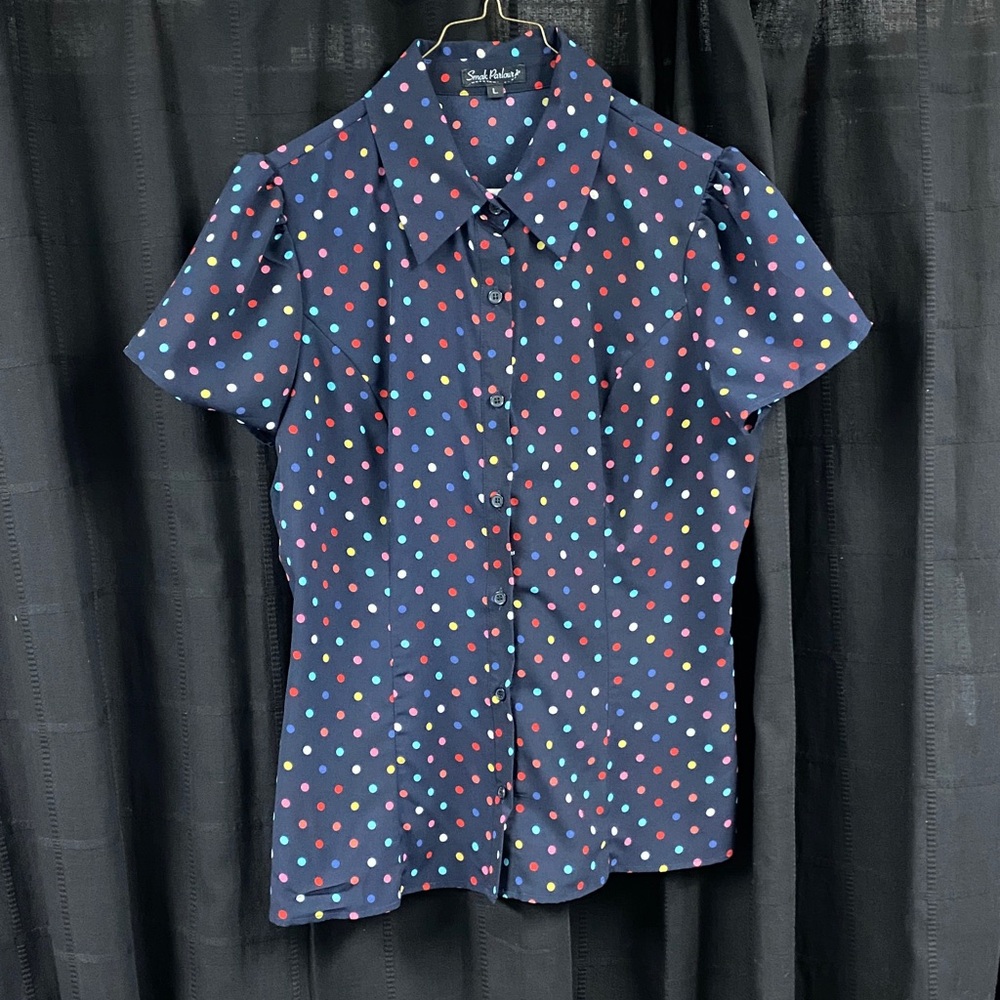 Smak Parlour Multi Polka Dot Button-Up Blouse